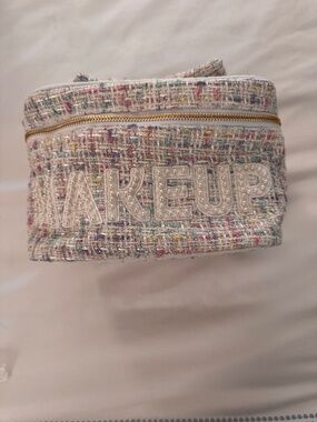 NWT Tweed Pastel Makeup Train Case